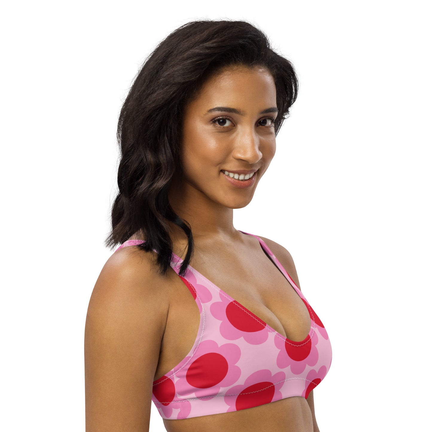 Bikini top - ELLIE red - Classic floral print