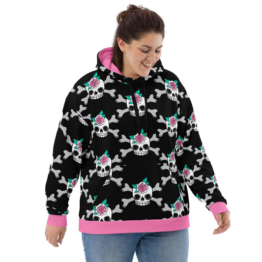 SKULLROSE black - Hoodie | SHALMIAK