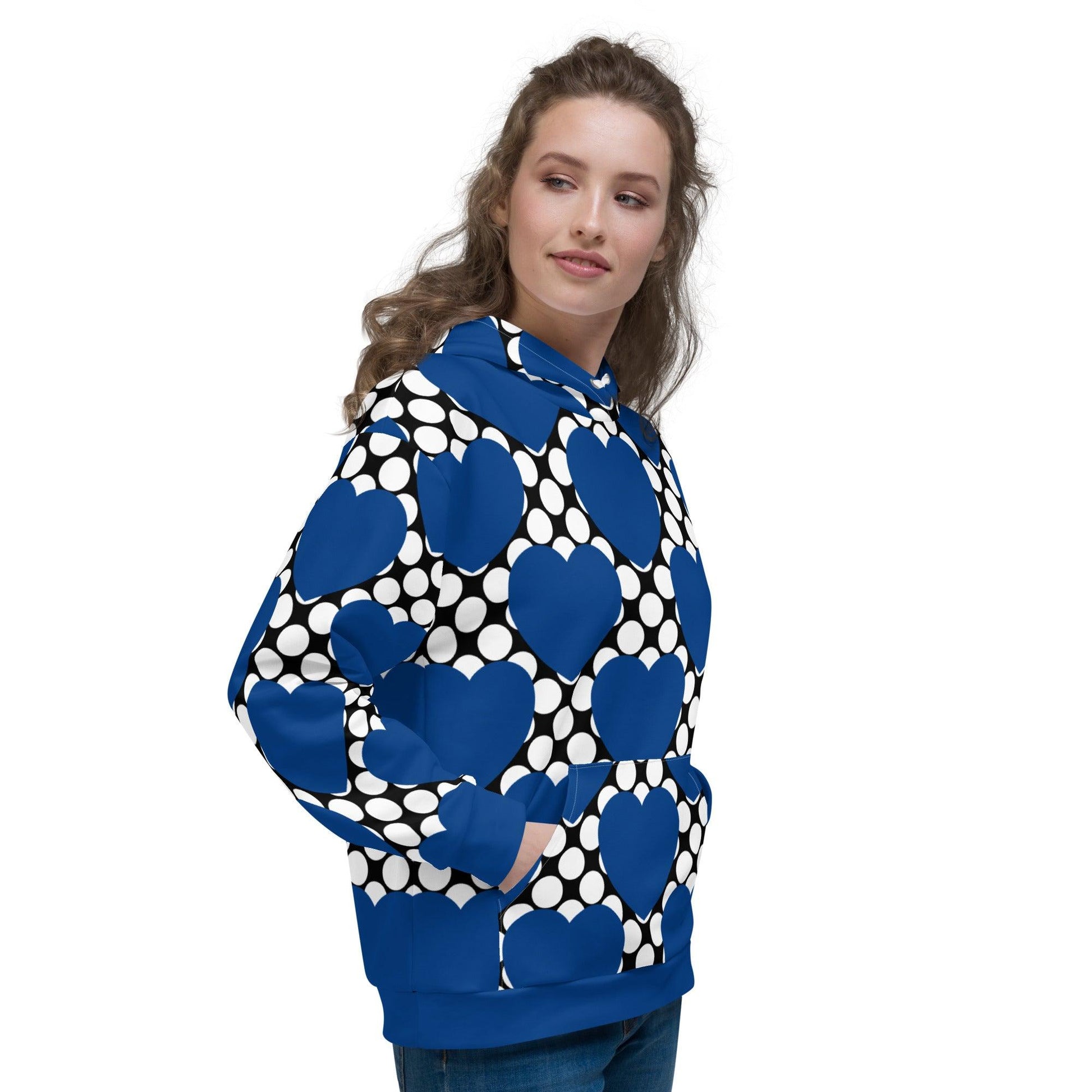 ELLIE LOVE DOT blue black - Hoodie | SHALMIAK