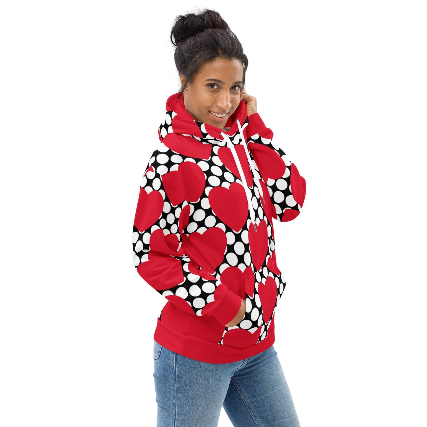 ELLIE LOVE DOT red black - Hoodie | SHALMIAK