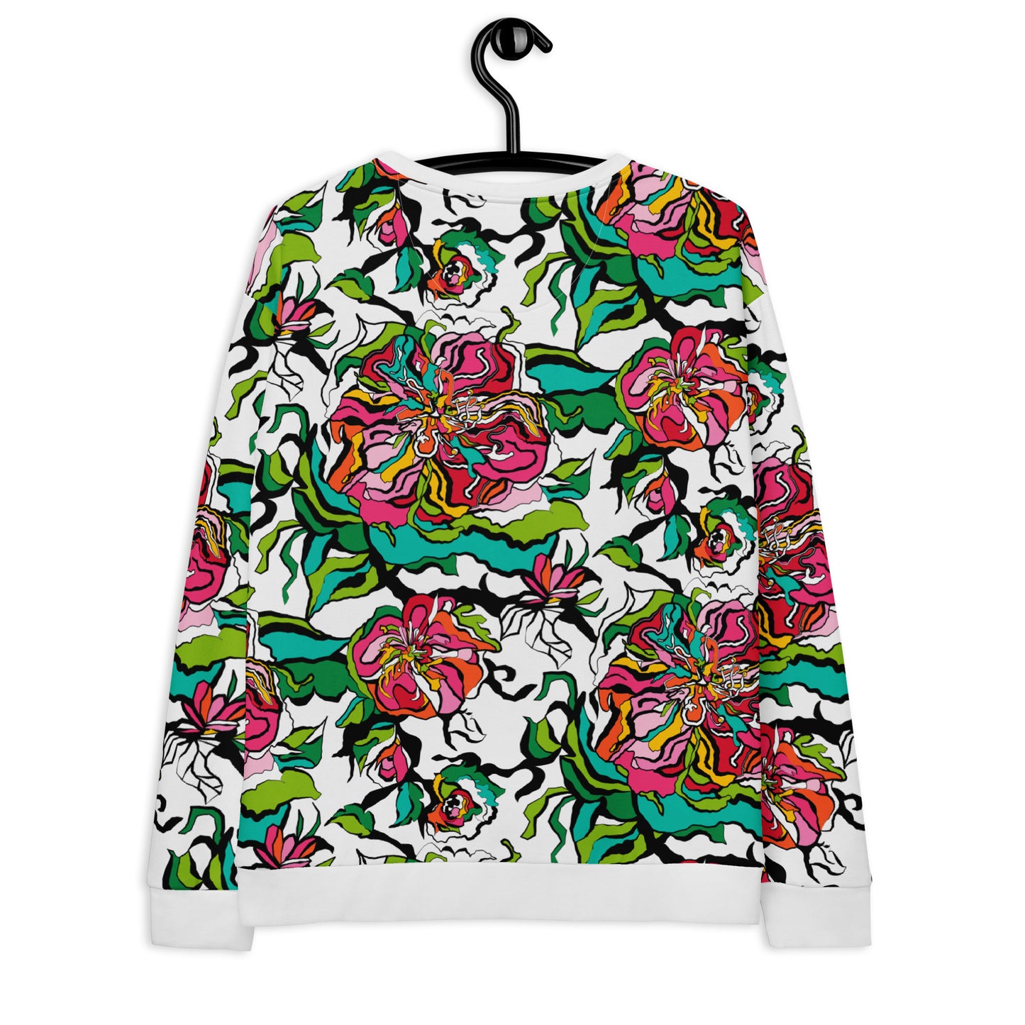 Sweatshirt - BLOOM RIOT white - Edgy floral print