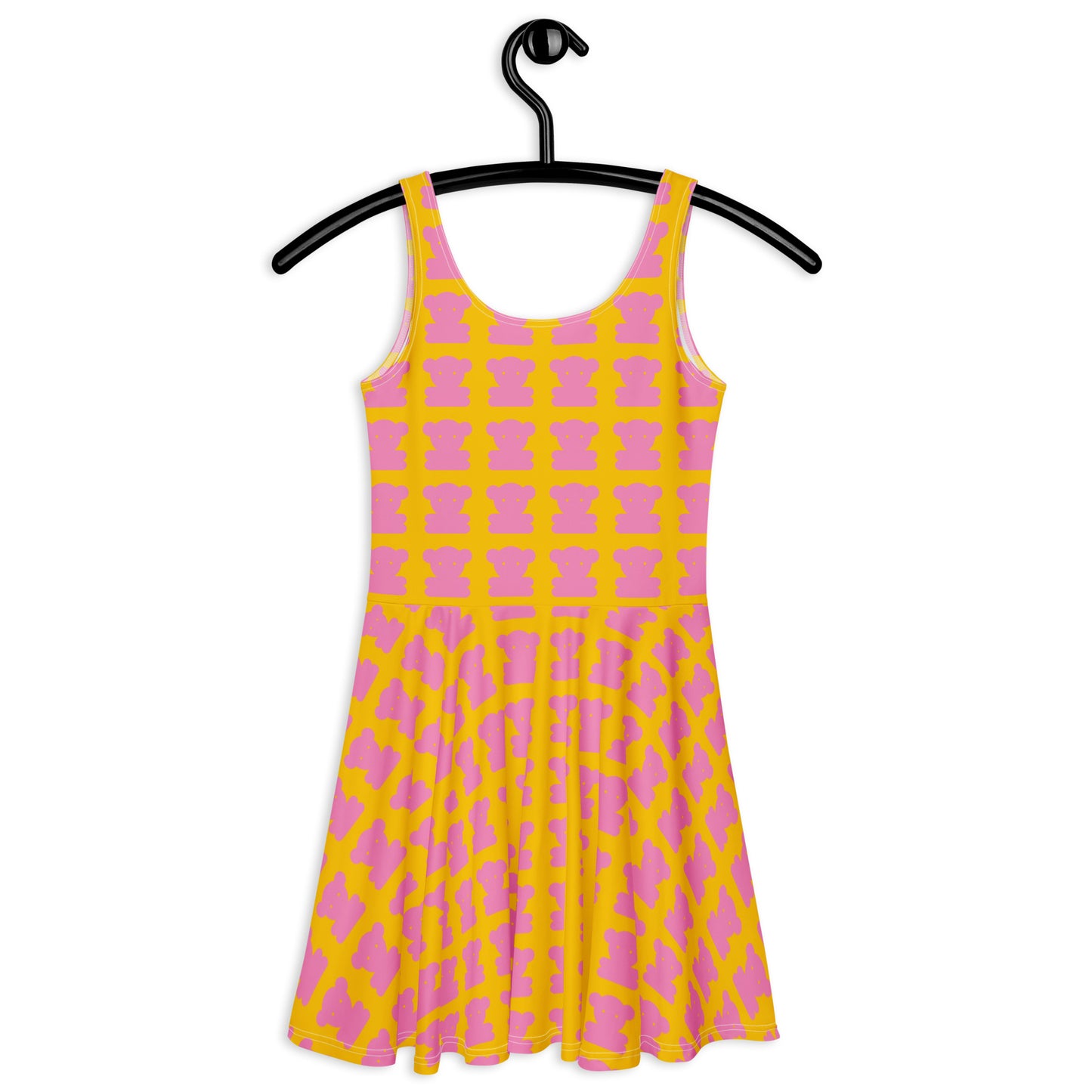 SWEET TEDDY pink yellow - Skater Dress | SHALMIAK