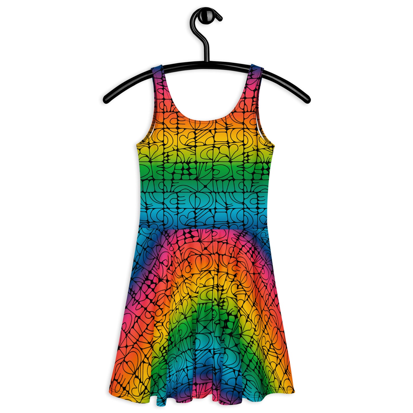 STONE SPIRIT rainbow black - Skater Dress | SHALMIAK