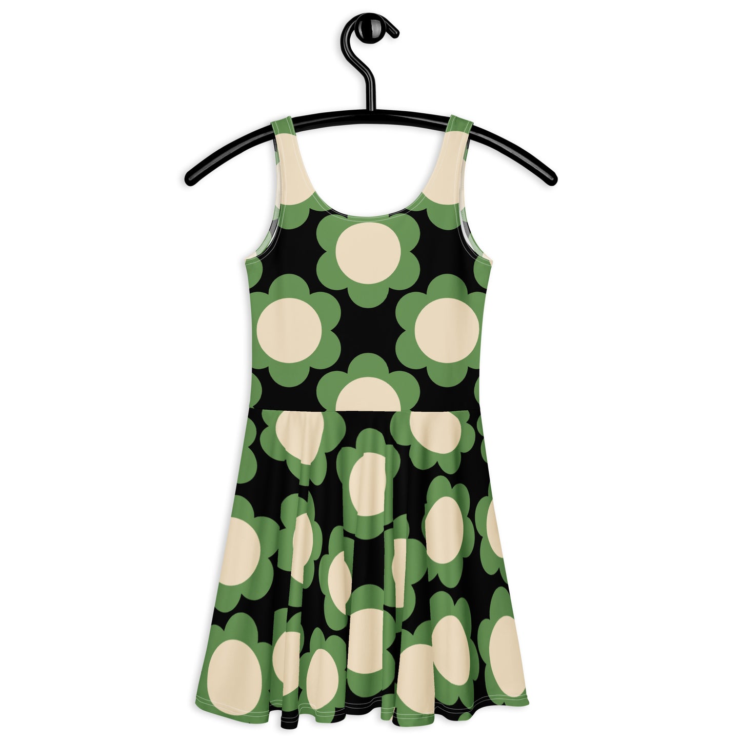 ELLIE green black - Skater Dress | SHALMIAK