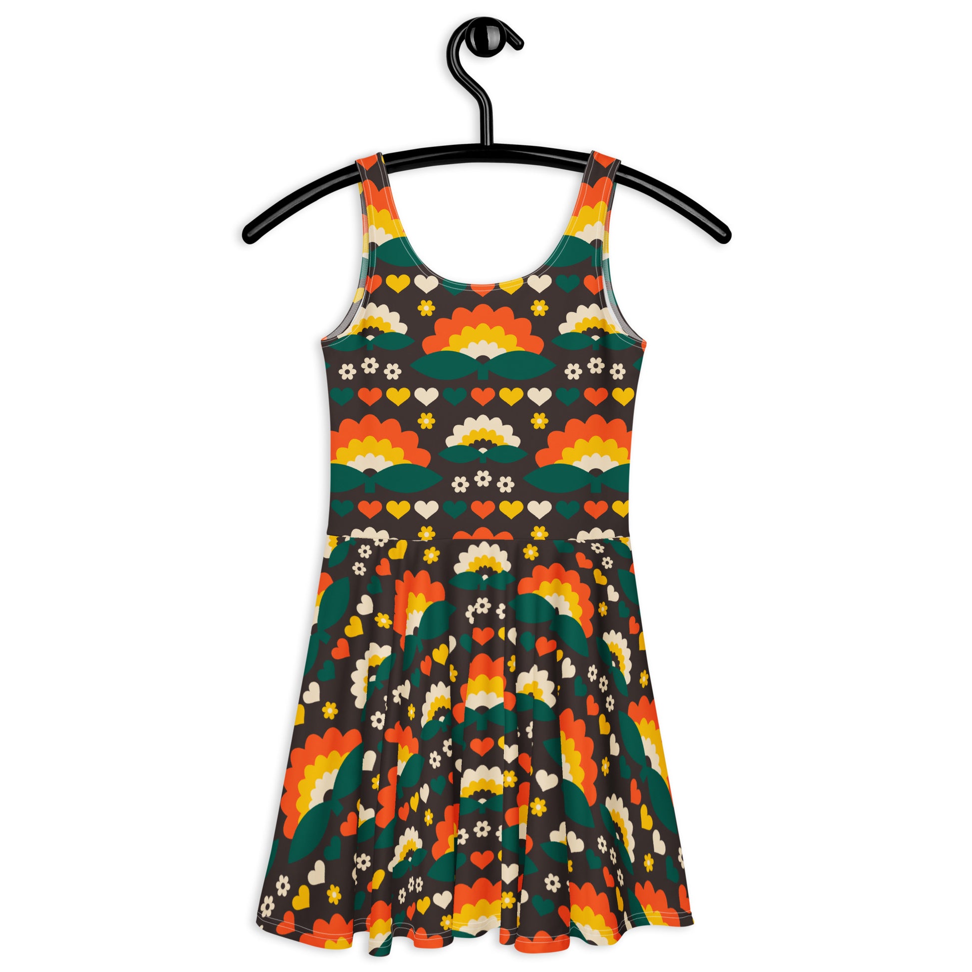 FALL IN LOVE orange brown - Skater Dress | SHALMIAK