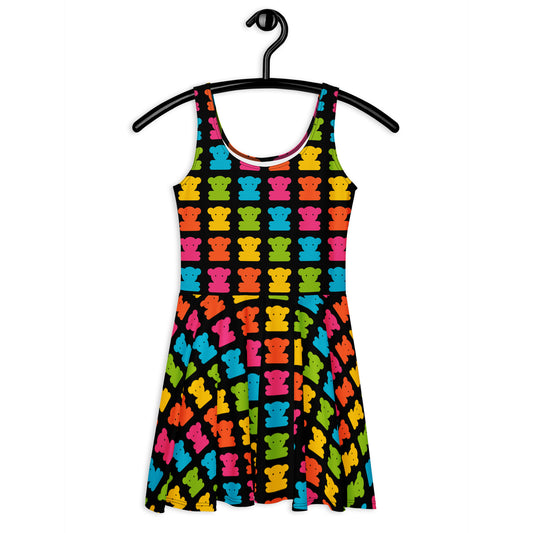 SWEET TEDDY happy black - Skater Dress | SHALMIAK