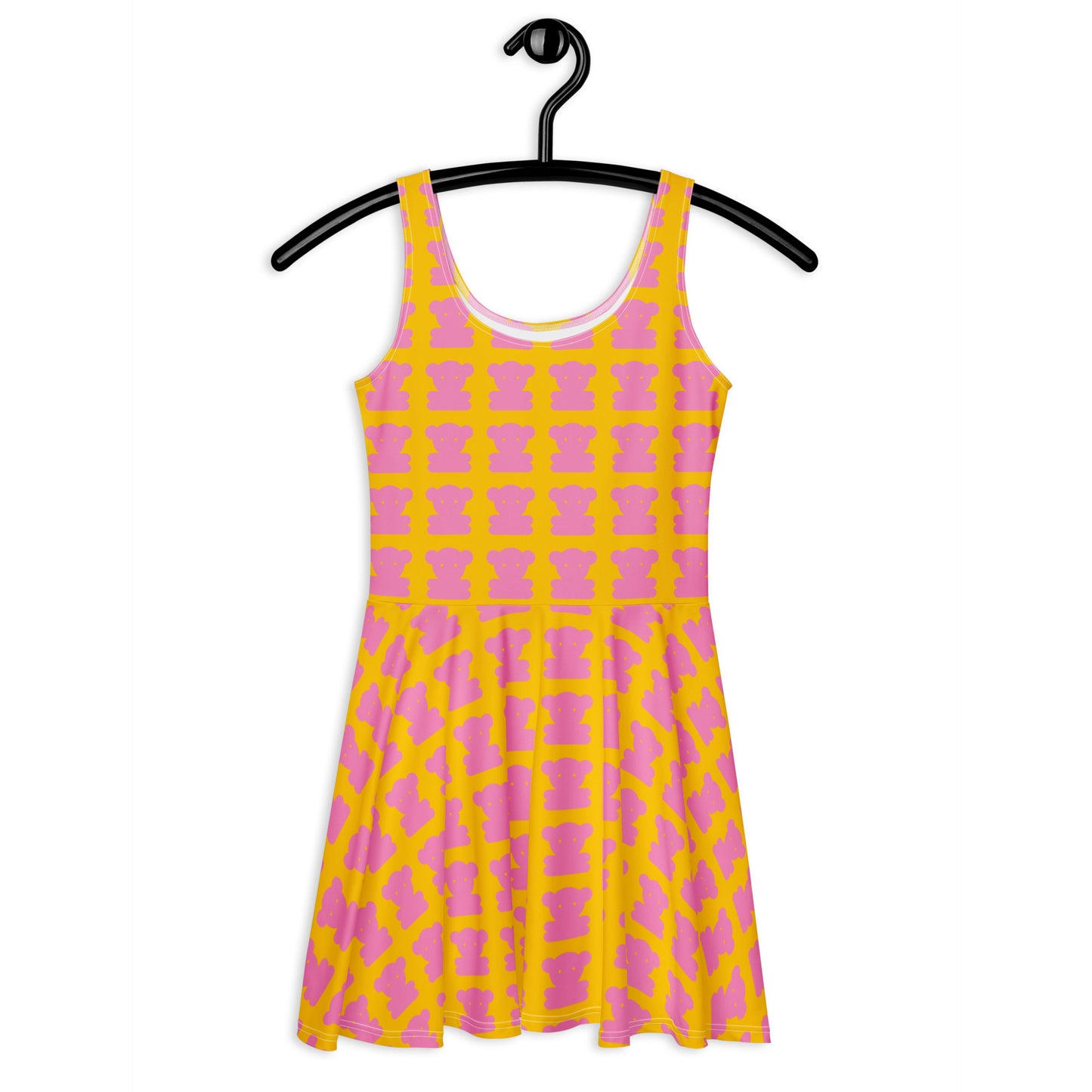 SWEET TEDDY pink yellow - Skater Dress | SHALMIAK