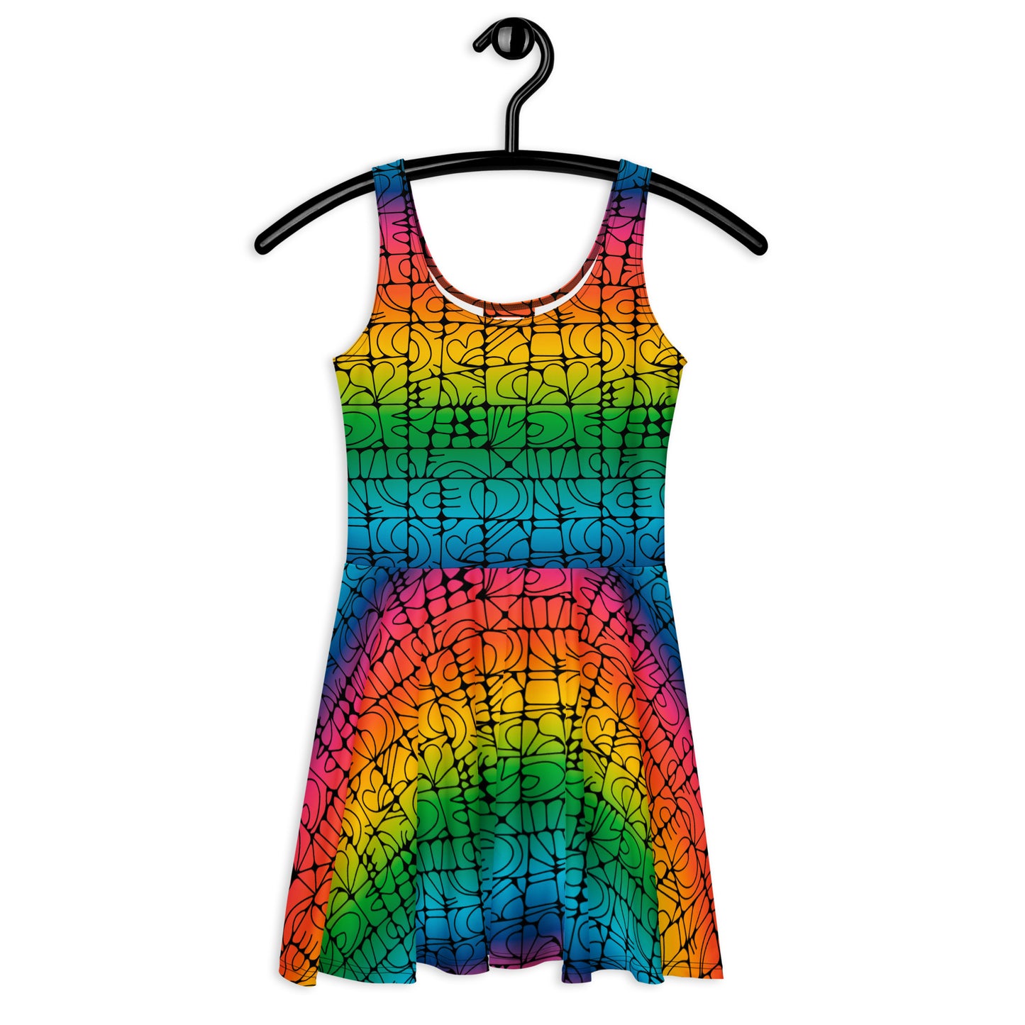 STONE SPIRIT rainbow black - Skater Dress | SHALMIAK