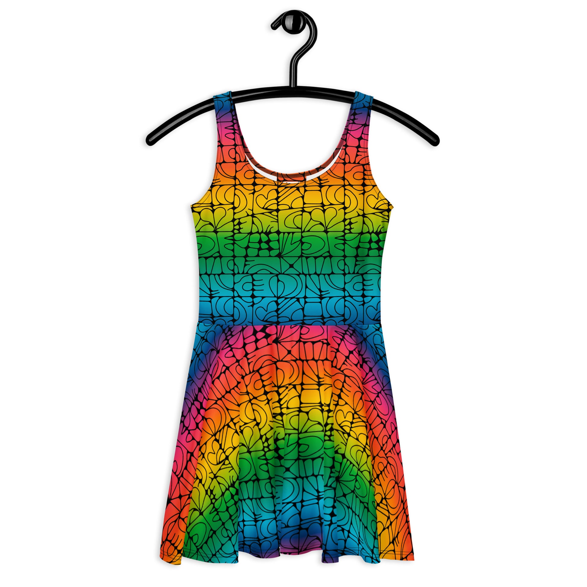 STONE SPIRIT rainbow black - Skater Dress | SHALMIAK
