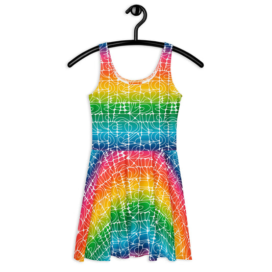 STONE SPIRIT rainbow white - Skater Dress | SHALMIAK