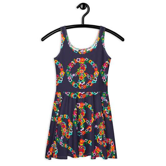 PEACE BLOSSOMS - Skater Dress | SHALMIAK