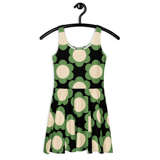 ELLIE green black - Skater Dress | SHALMIAK