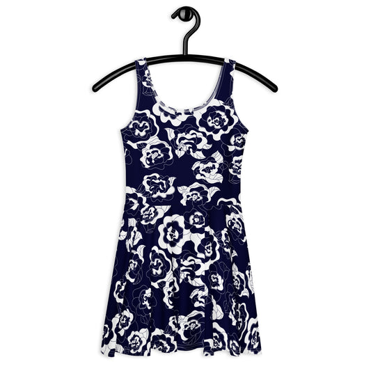 SERENITY navy - Skater Dress | SHALMIAK