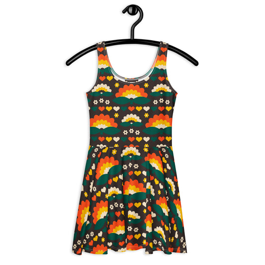 FALL IN LOVE orange brown - Skater Dress | SHALMIAK