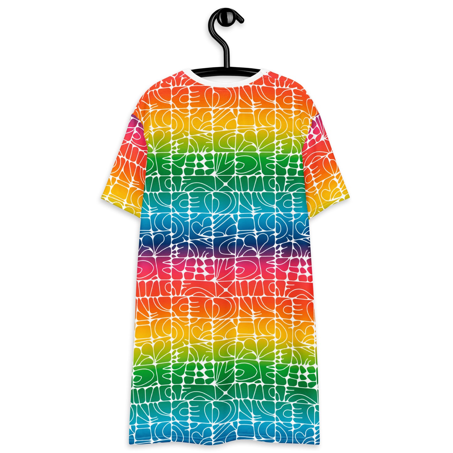 STONE SPIRIT rainbow white - T-Shirt Dress | SHALMIAK