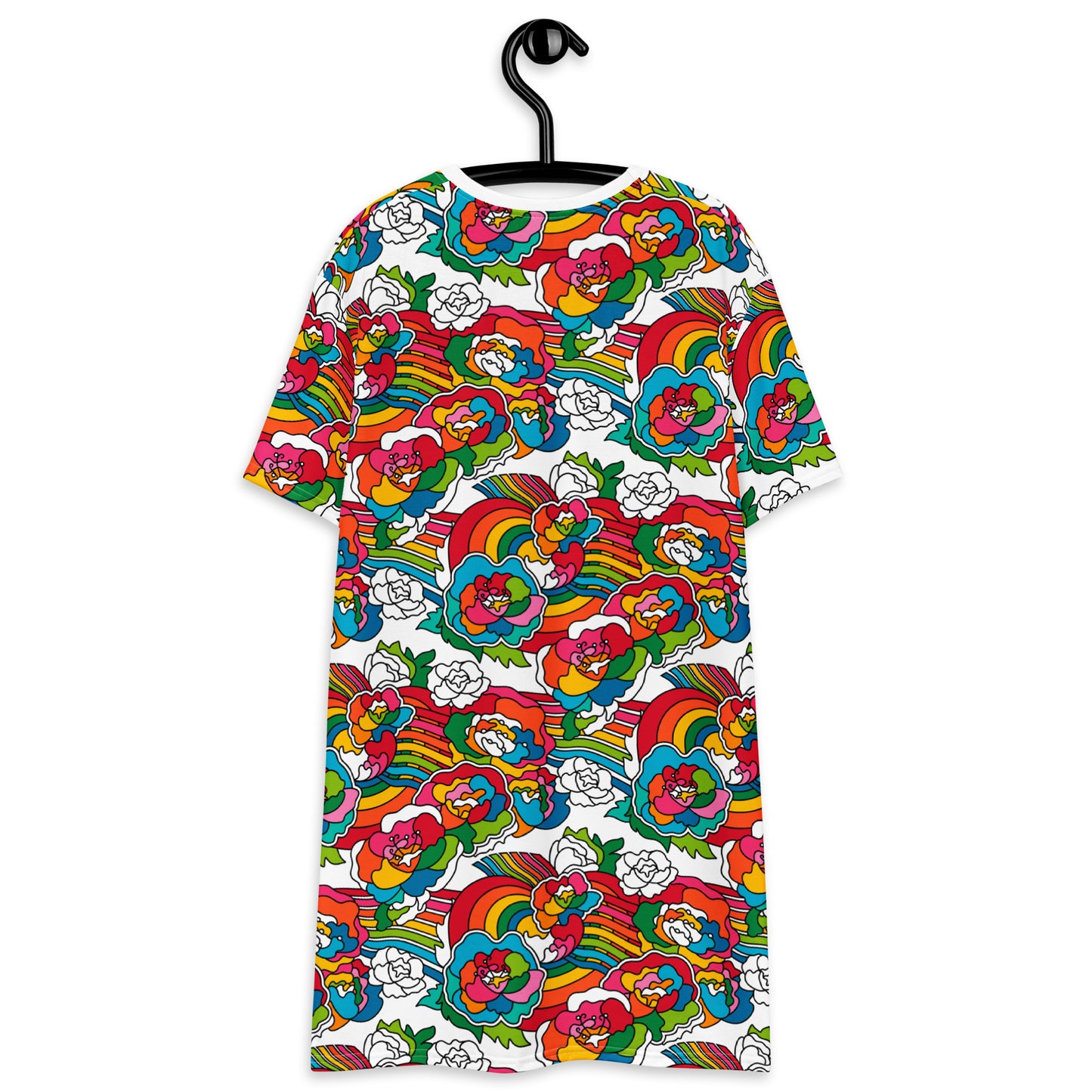 T-shirt dress - RAINBOW-NEL - Joyful rainbow print