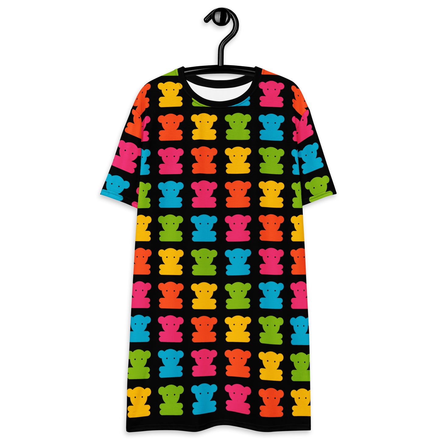 SWEET TEDDY happy black - T-Shirt Dress | SHALMIAK