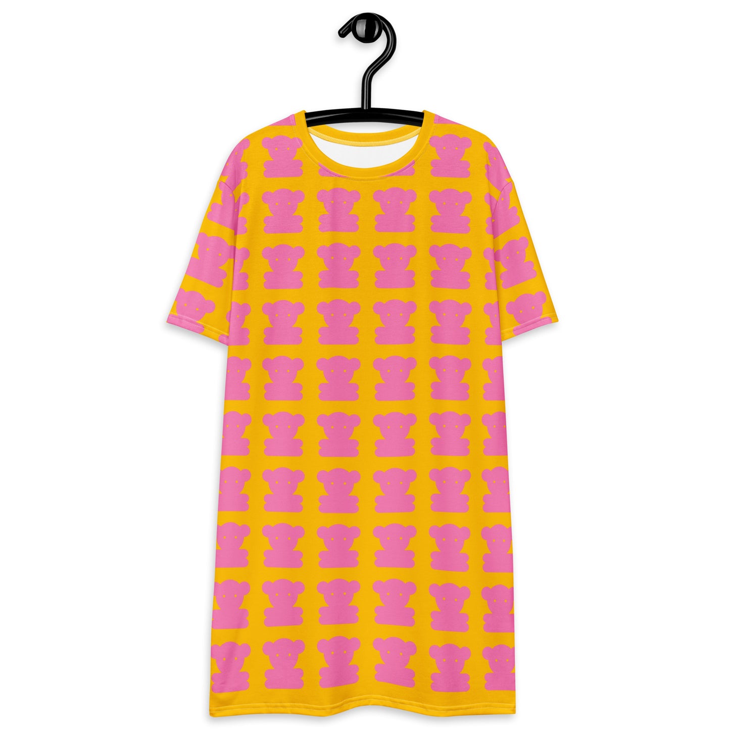 SWEET TEDDY pink yellow - T-Shirt Dress | SHALMIAK