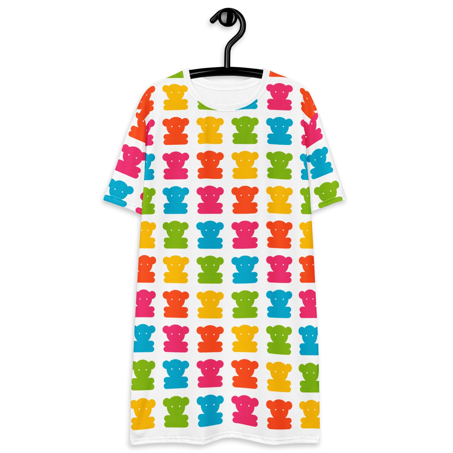 SWEET TEDDY happy white - T-Shirt Dress | SHALMIAK