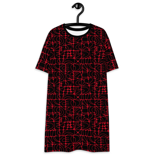 STONE SPIRIT black red - T-Shirt Dress | SHALMIAK