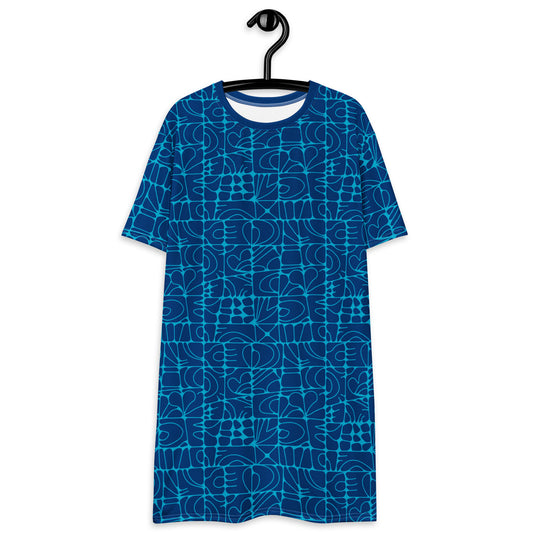 STONE SPIRIT blue - T-Shirt Dress | SHALMIAK
