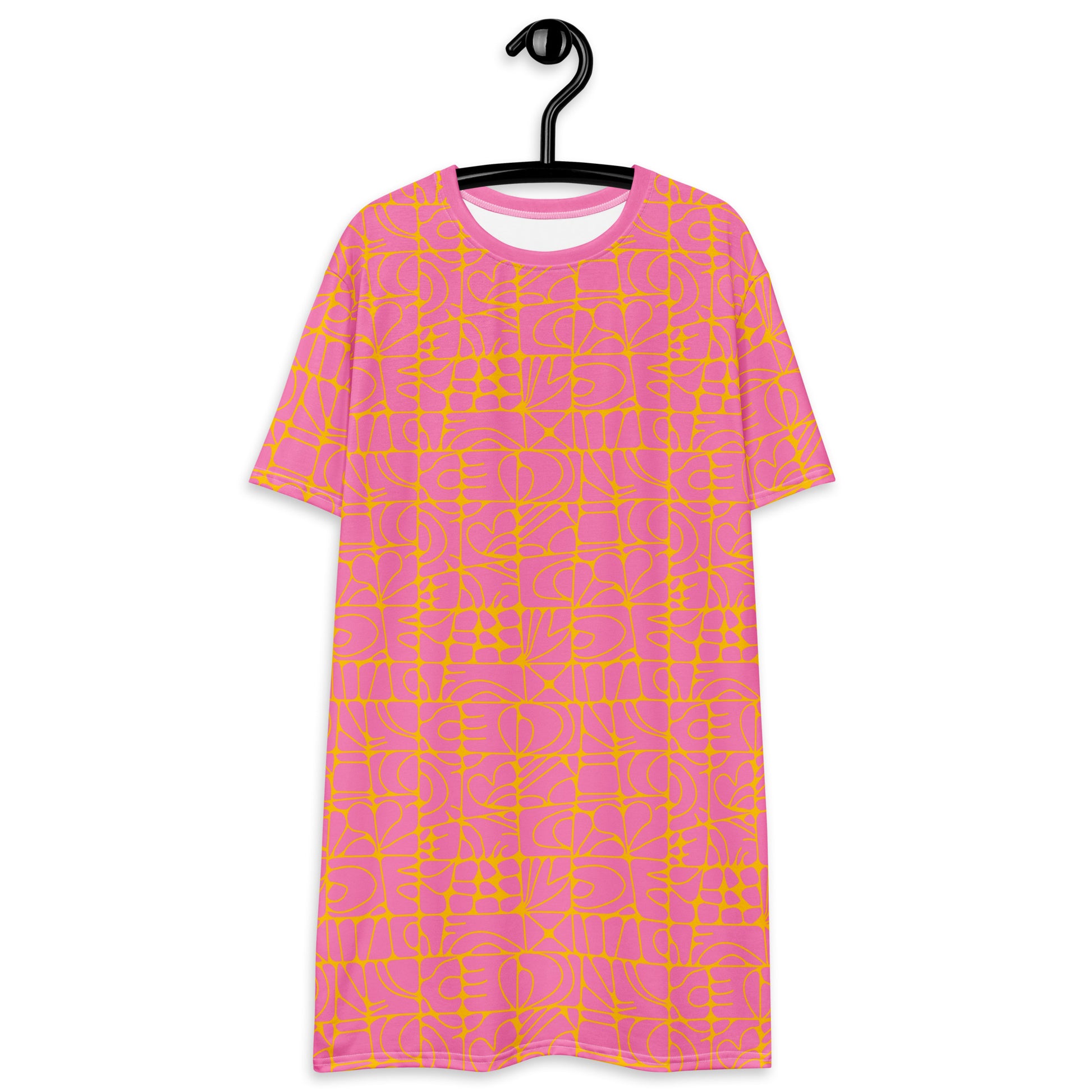 STONE SPIRIT pink yellow - T-Shirt Dress | SHALMIAK