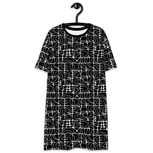 STONE SPIRIT bw - T-Shirt Dress | SHALMIAK