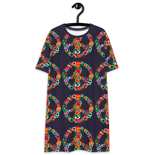 PEACE BLOSSOMS - T-Shirt Dress | SHALMIAK