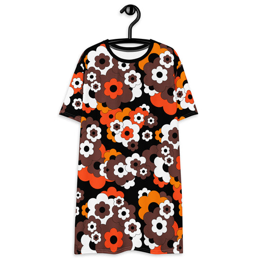 ERICA orange brown - T-Shirt Dress | SHALMIAK