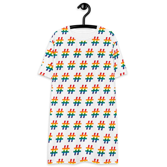 #RAINBOW white - T-Shirt Dress | SHALMIAK