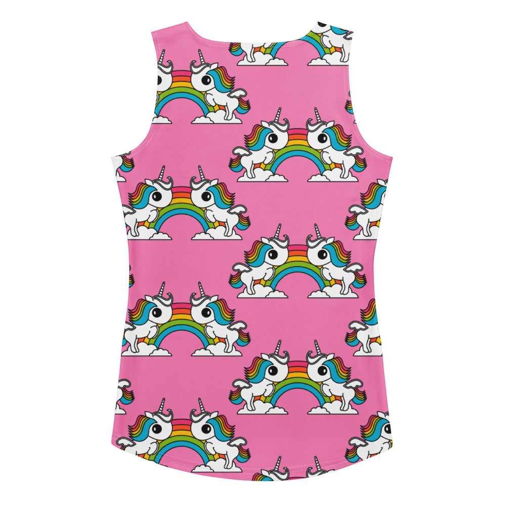 UNIQUE pink - Tank Top with unicorns and rainbows | SHALMIAK