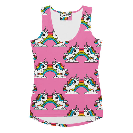 UNIQUE pink - Tank Top with unicorns and rainbows | SHALMIAK