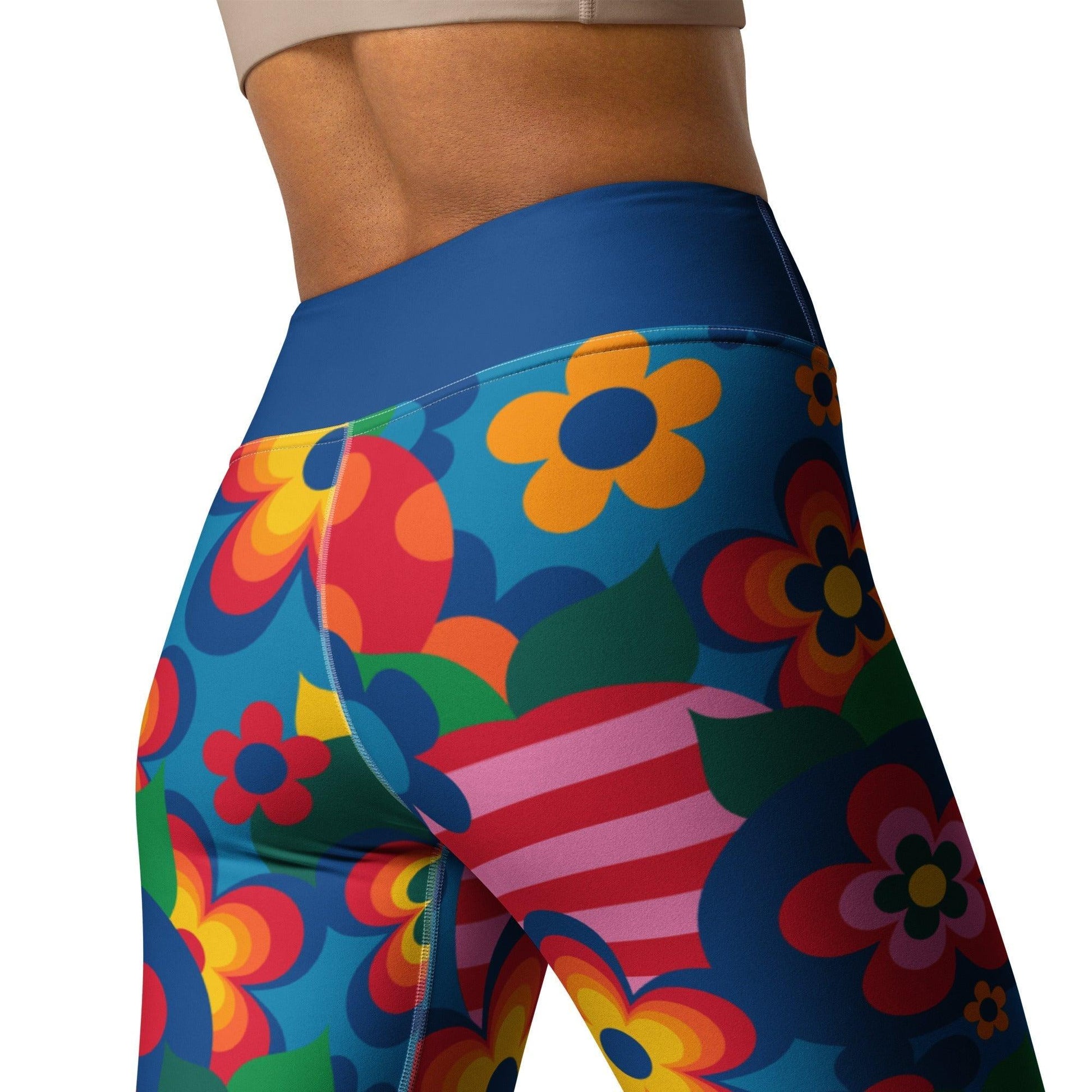 Yoga Leggings -2- APPLEMANIA blue - Fun Apple Print