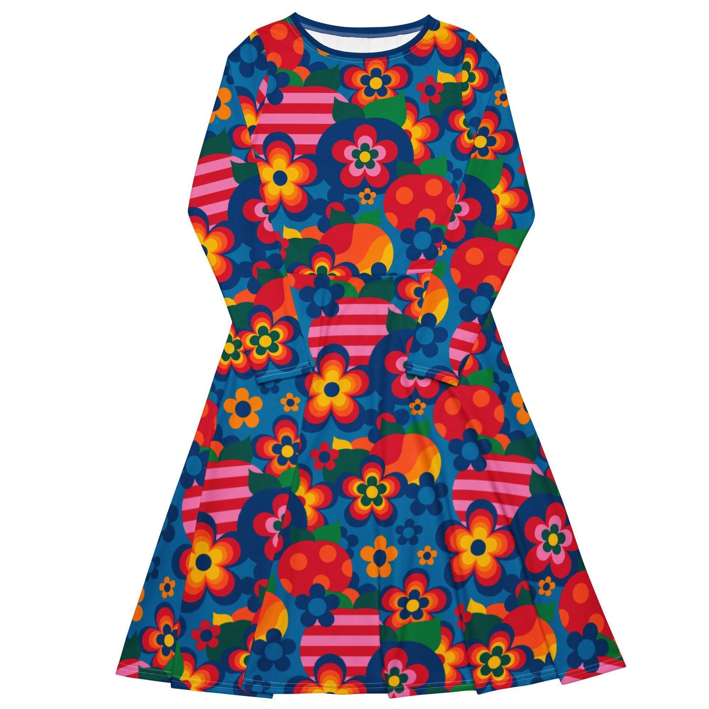 APPLEMANIA blue - Midi Dress With Pockets | SHALMIAK