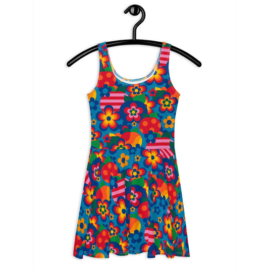 Skater Dress - APPLEMANIA blue - Fun Apple Print