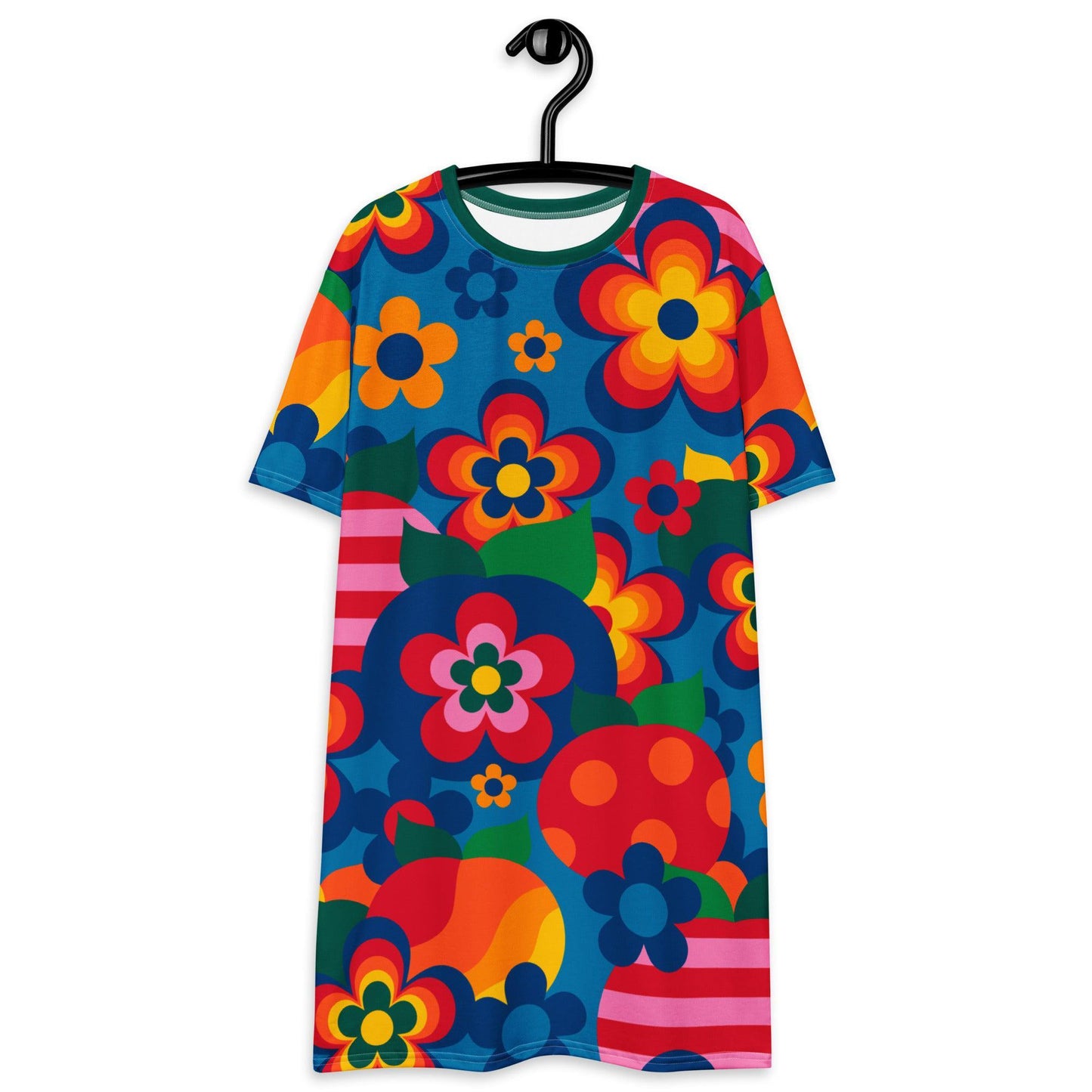 T-Shirt Dress - APPLEMANIA blue - Fun Apple Print