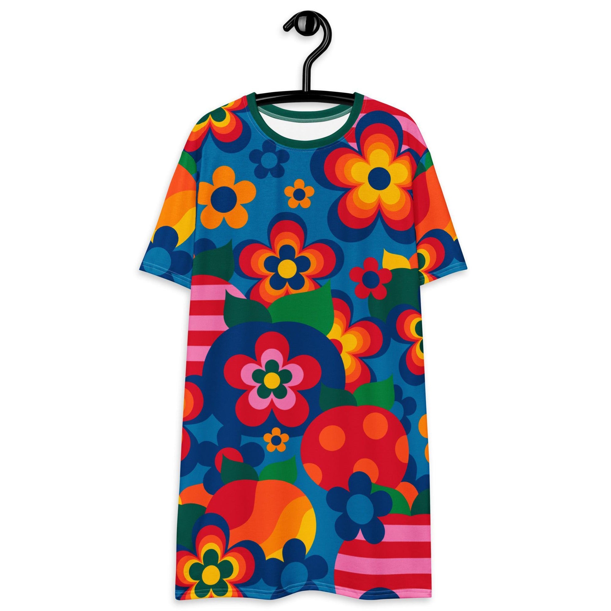 T-Shirt Dress - APPLEMANIA blue - Fun Apple Print