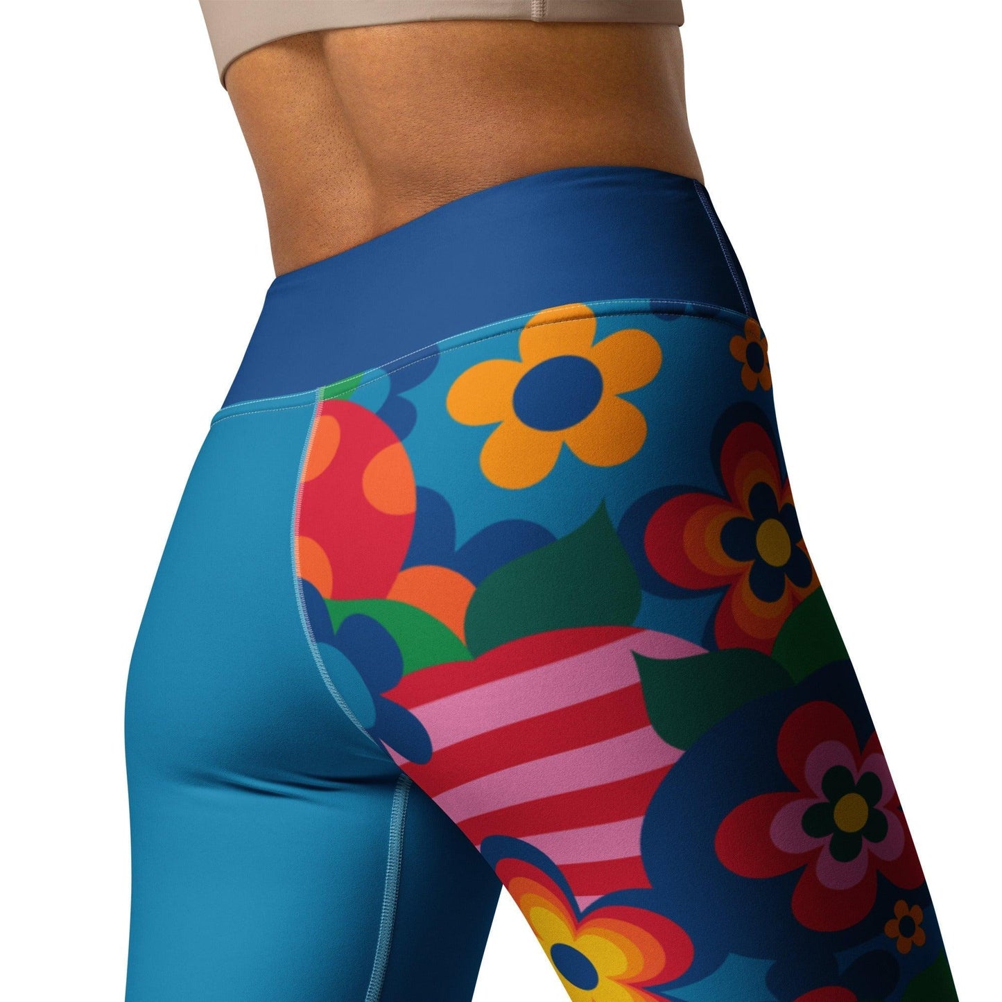 Yoga Leggings - APPLEMANIA blue - Fun Apple Print