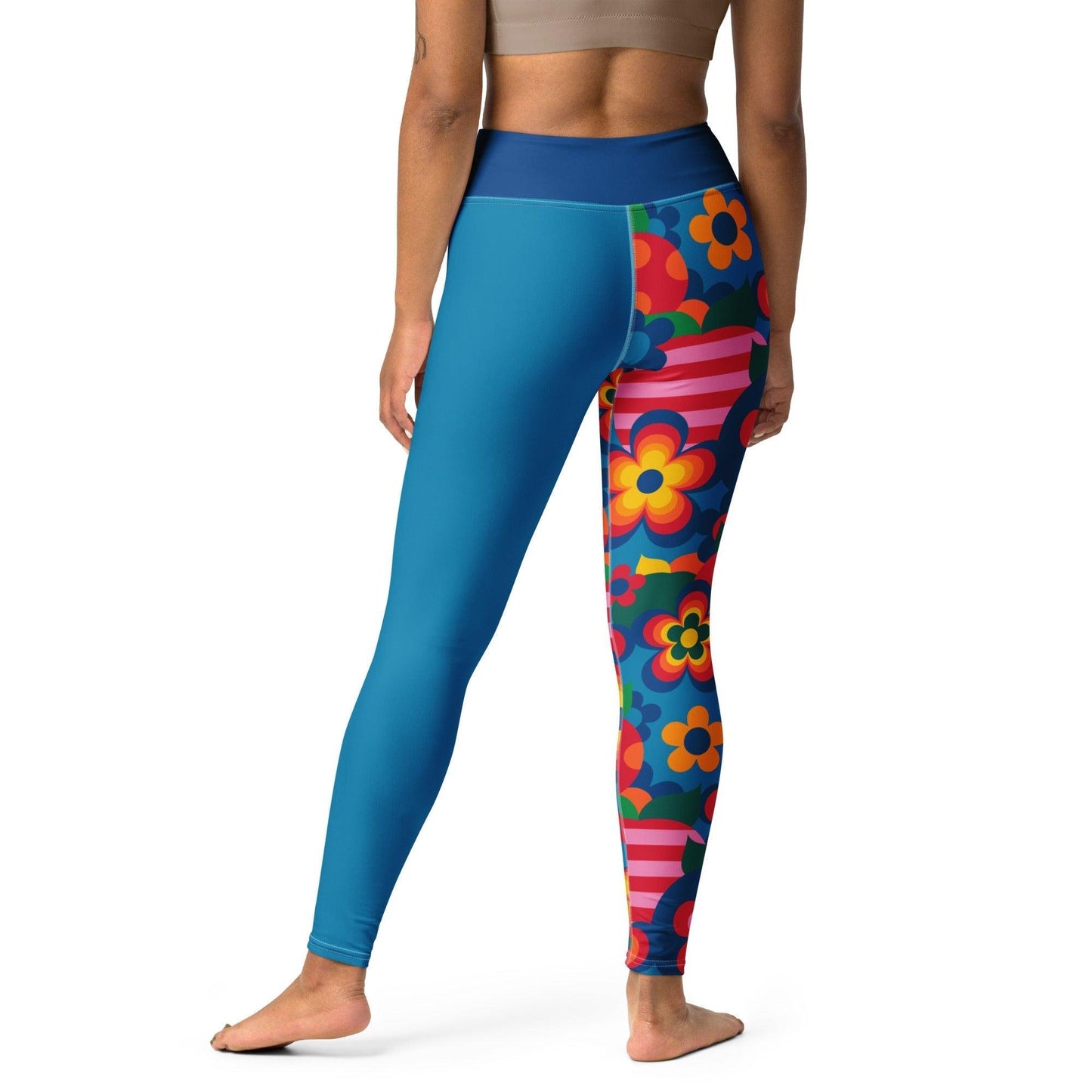 Yoga Leggings - APPLEMANIA blue - Fun Apple Print