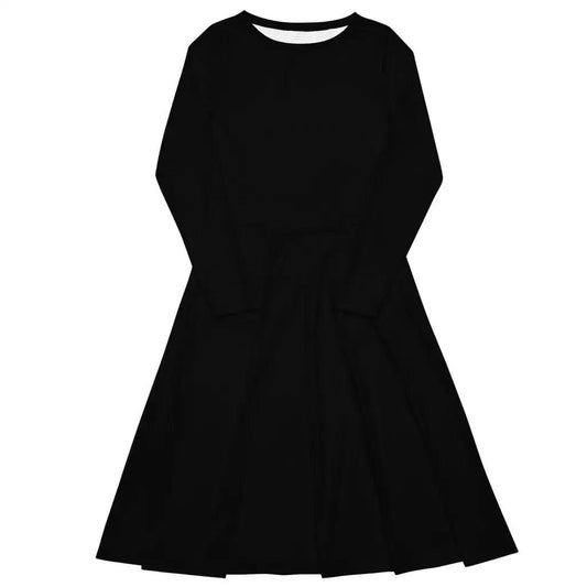 BASIC black - Midi Dress With Pockets | SHALMIAK