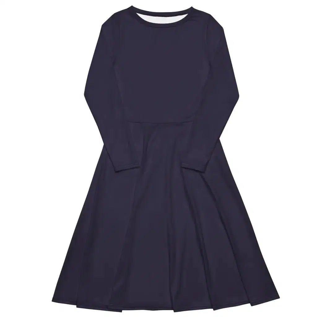 BASIC darkblue - Midi Dress With Pockets | SHALMIAK