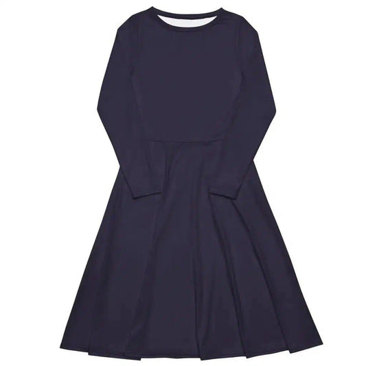 BASIC darkblue - Midi Dress With Pockets | SHALMIAK