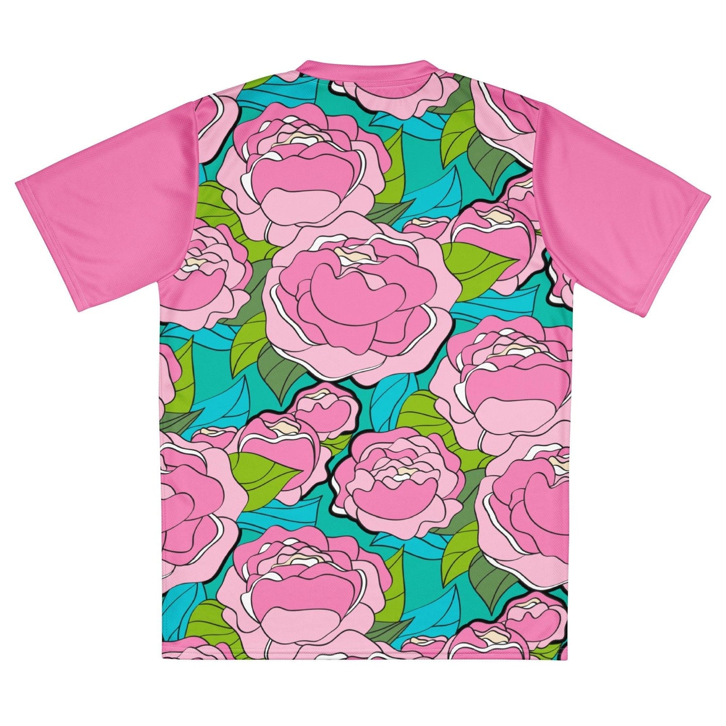 Sports Jersey - BE MY ONLY pink turquoise - Bold pink peony print