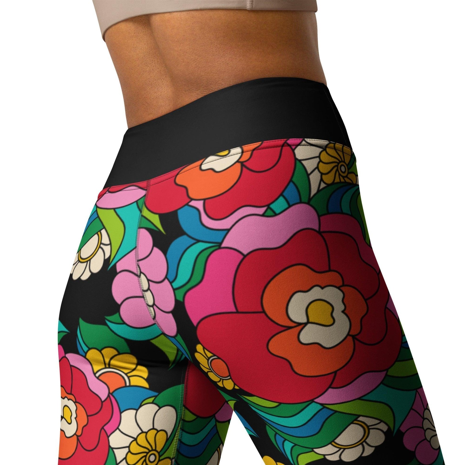 Yoga leggings -2- BELLADRAMA - Big bold bloom print