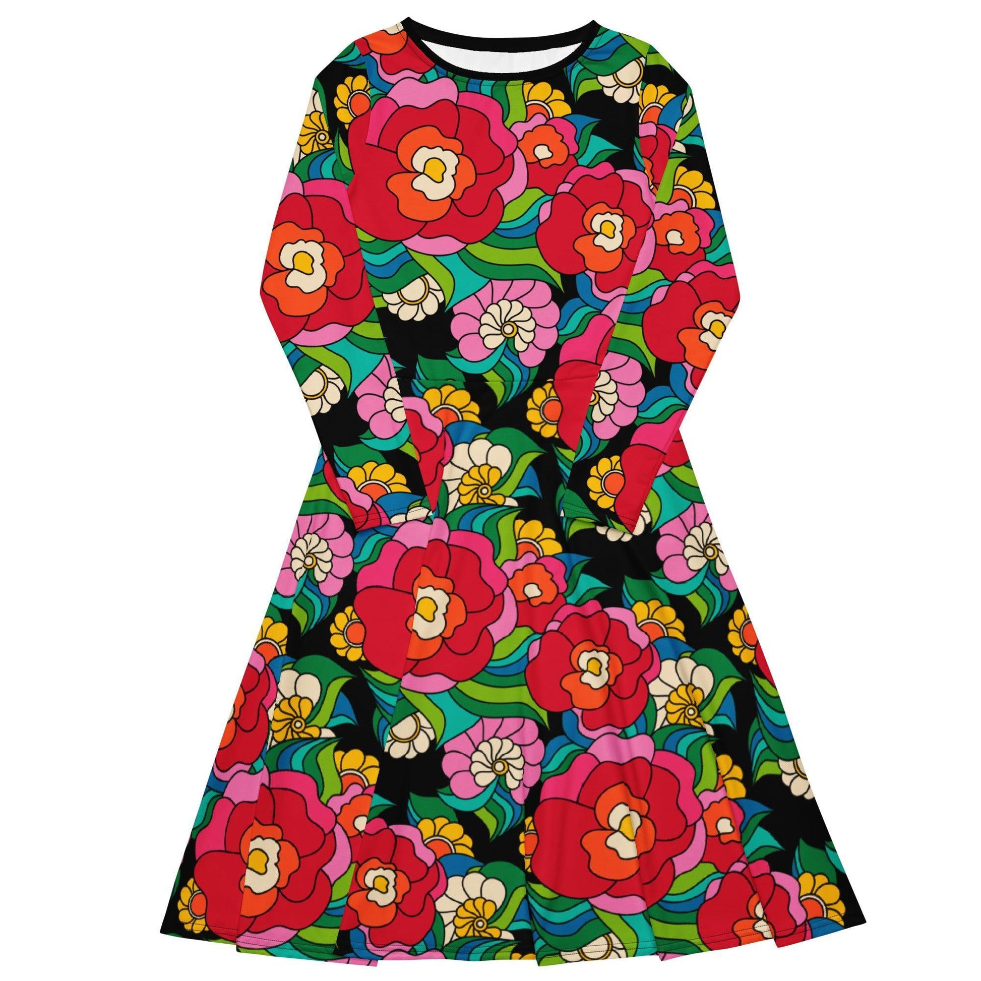 Midi dress - BELLADRAMA - Big bold bloom print