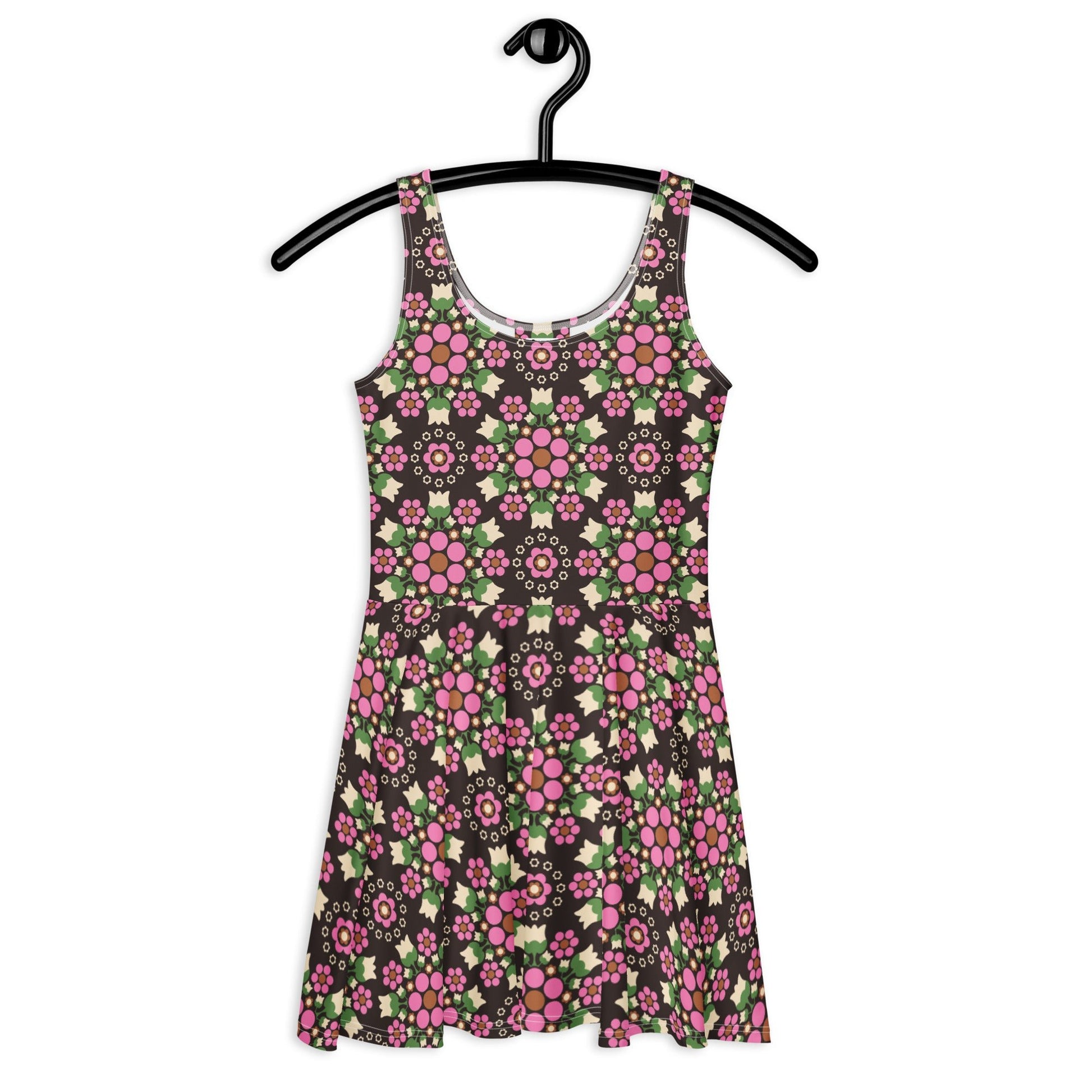 Skater Dress - BERRY DANCE pink brown