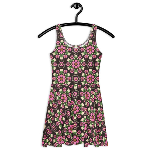 Skater Dress - BERRY DANCE pink brown
