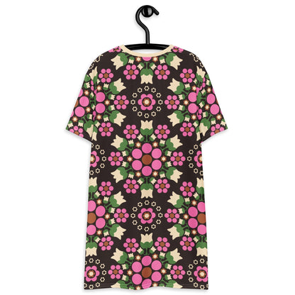 T-Shirt Dress - BERRY DANCE pink brown