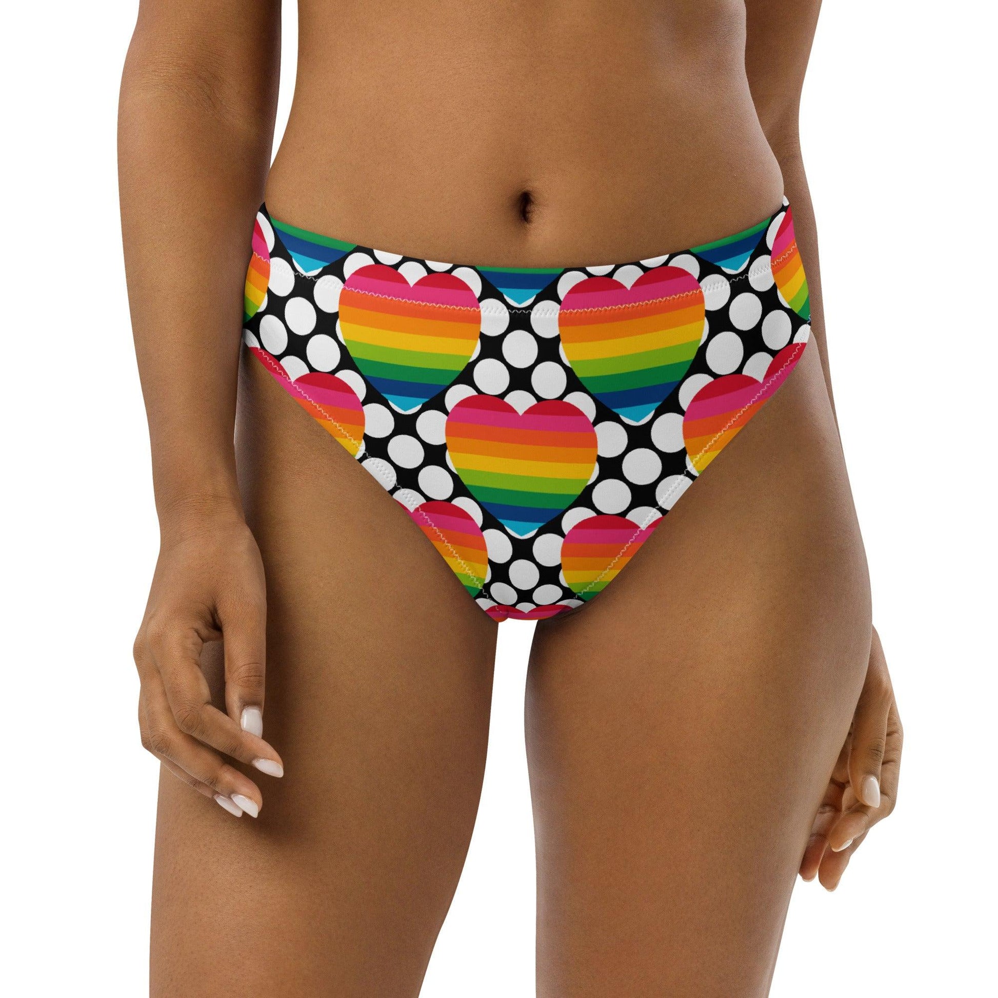 Bikini Bottom - ELLIE LOVE DOT rainbow - Bold Heart Print