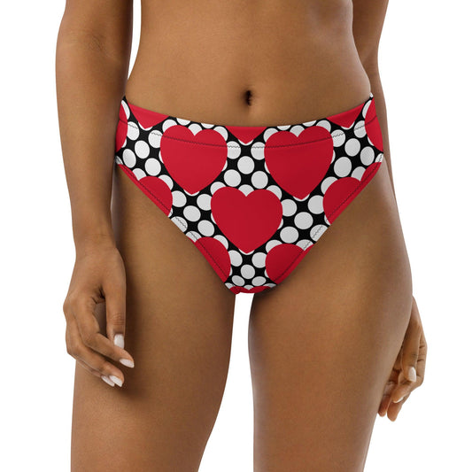 Bikini Bottom - ELLIE LOVE DOT red black - Bold Heart Print